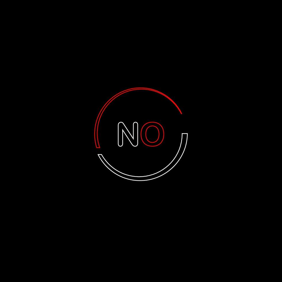 NO creative modern letters logo design template vector