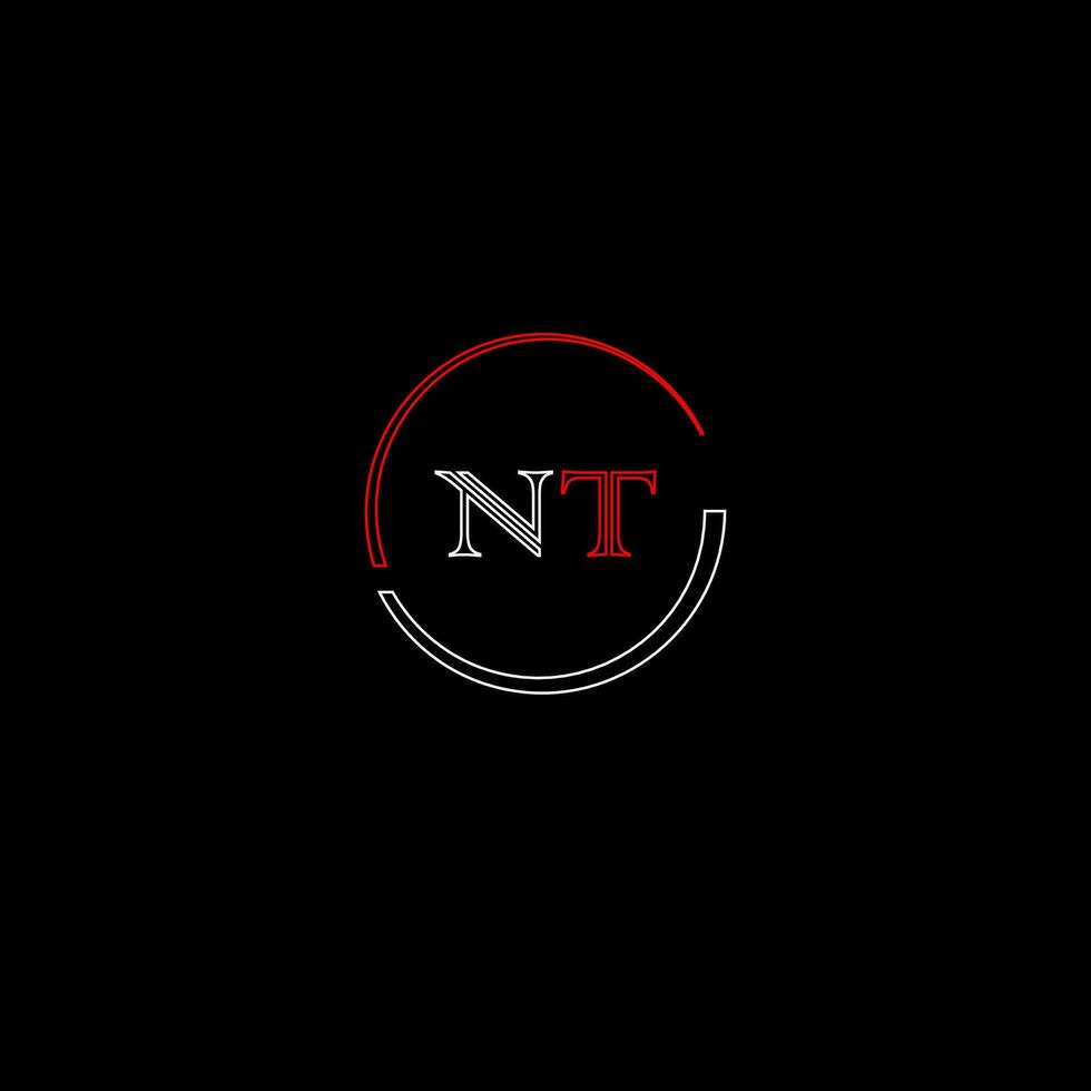 NT creative modern letters logo design template vector