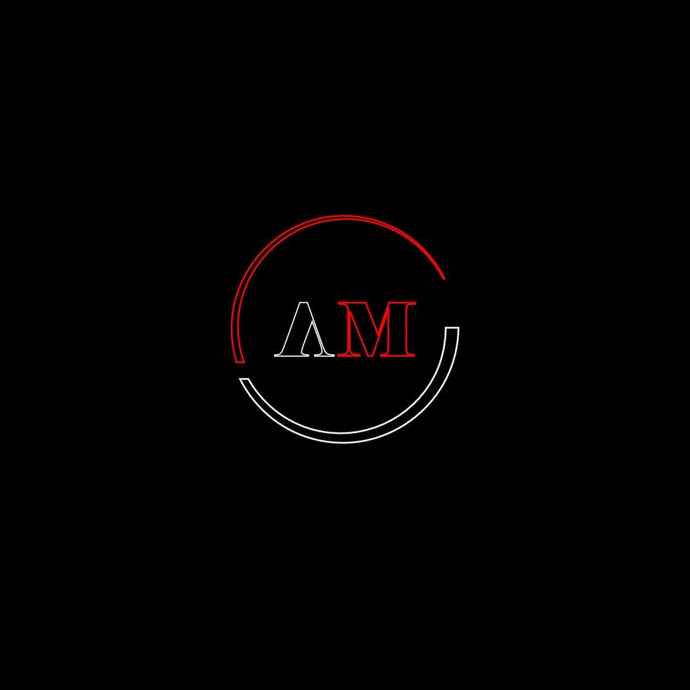 AM creative modern letters logo design template vector