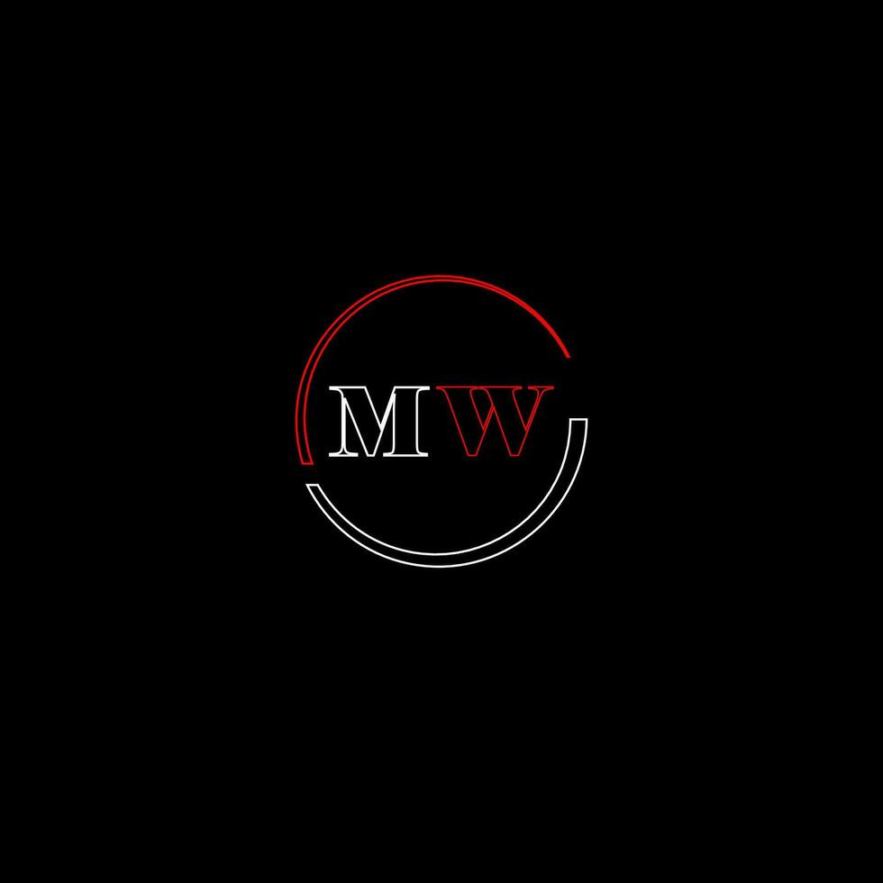 MW creative modern letters logo design template vector