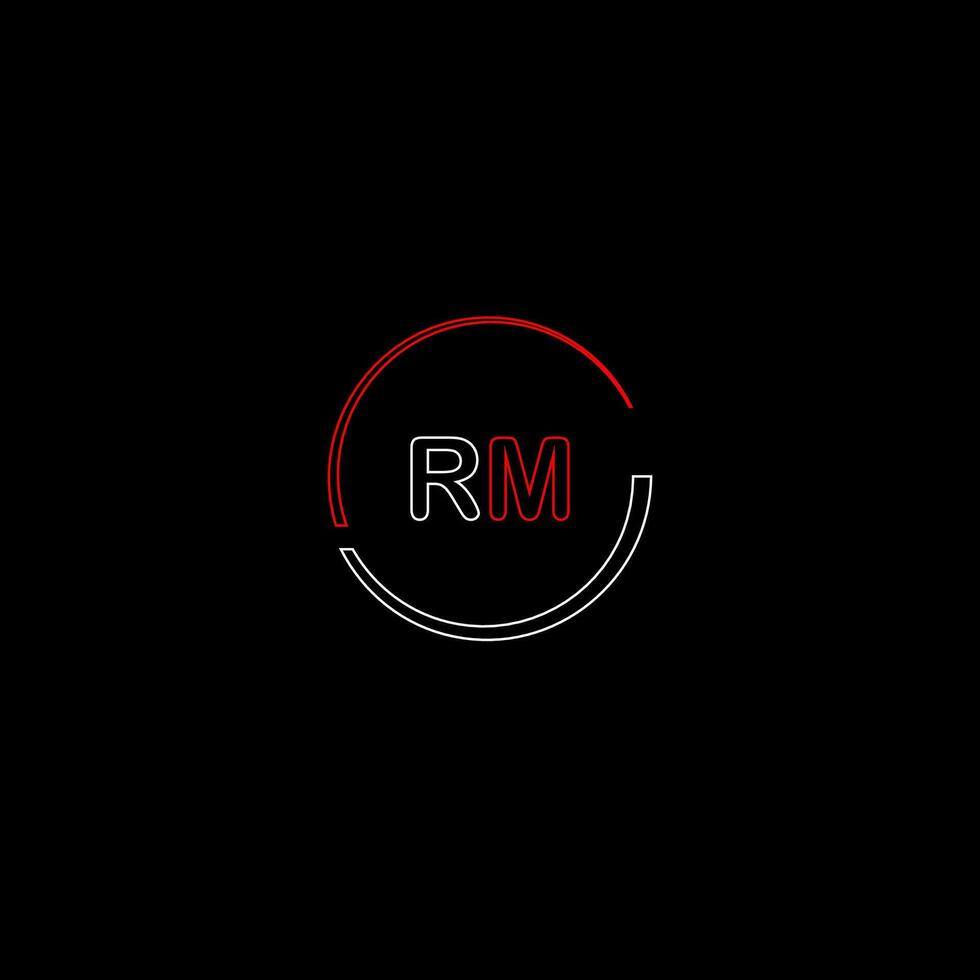 rm creativo moderno letras logo diseño modelo vector