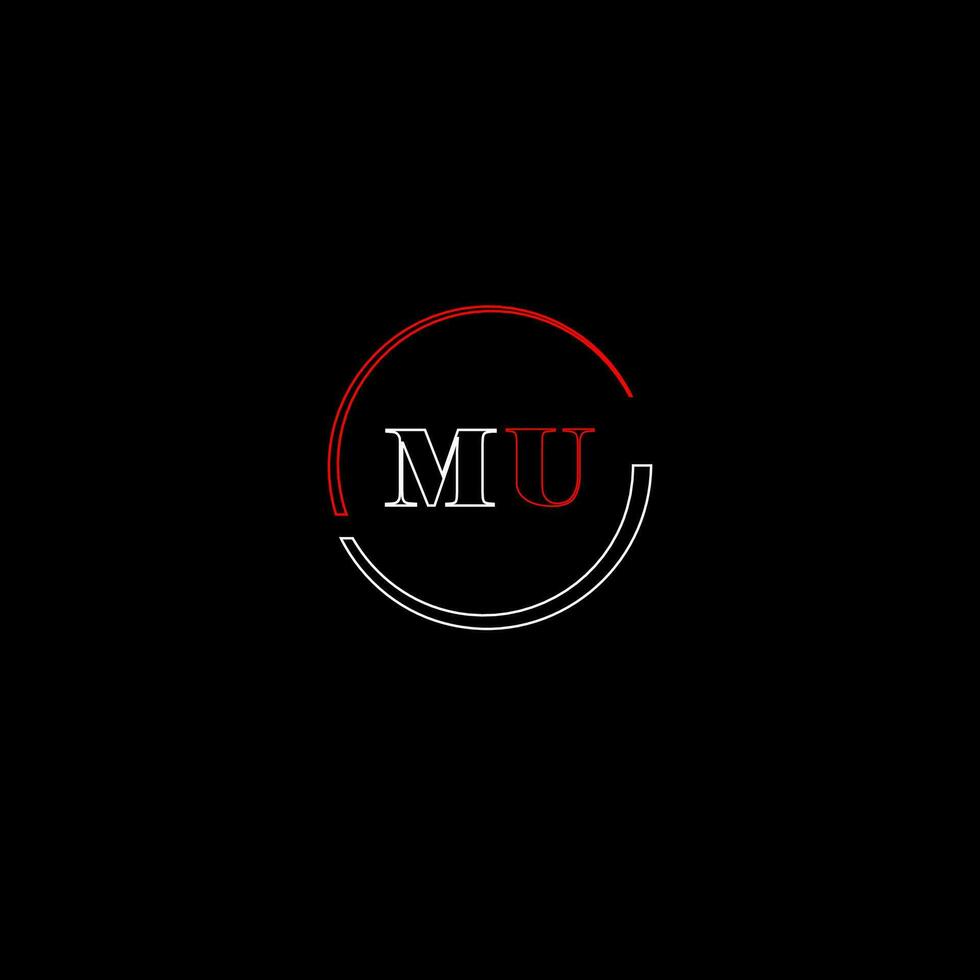 mu creativo moderno letras logo diseño modelo vector