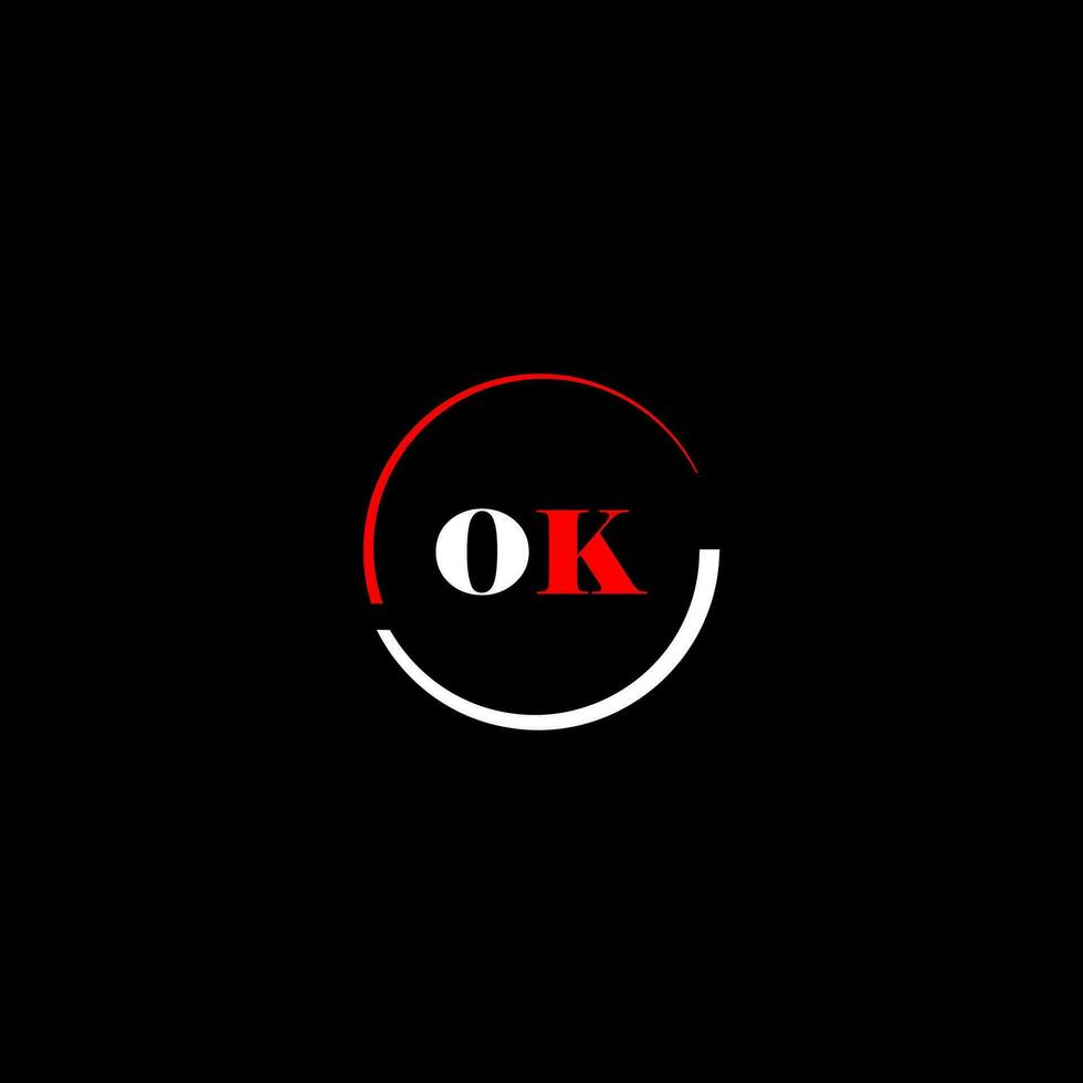 Okay creativo moderno letras logo diseño modelo vector