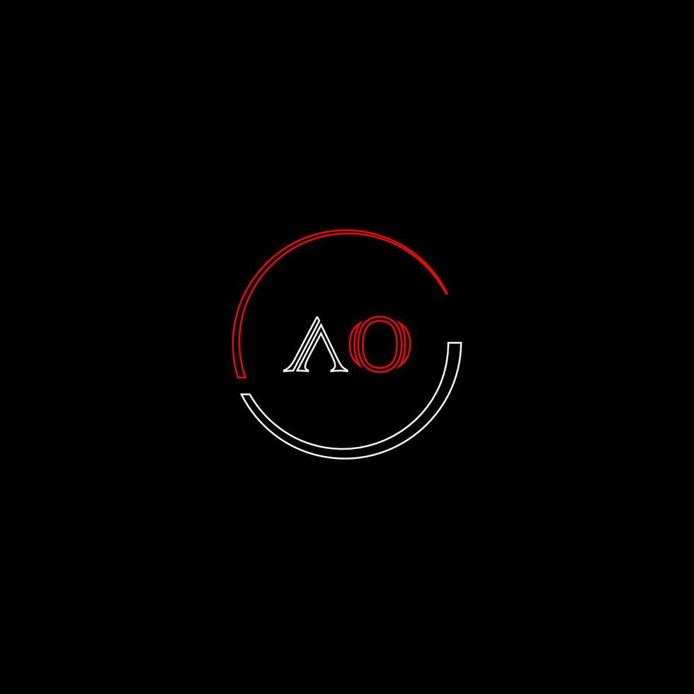 AO creative modern letters logo design template vector