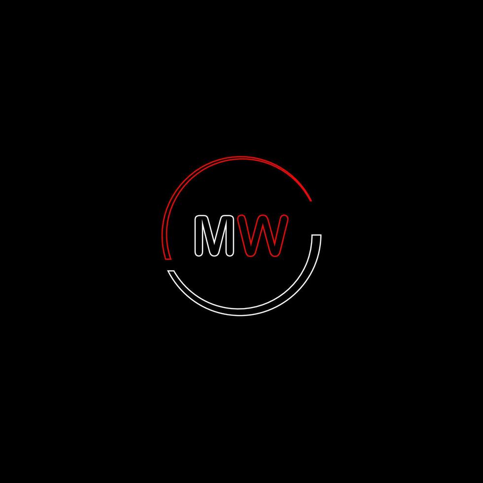 MW creative modern letters logo design template vector