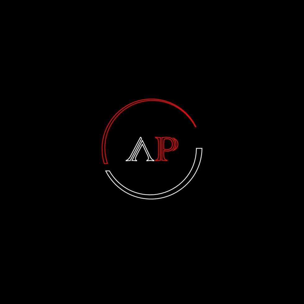 AP creative modern letters logo design template vector