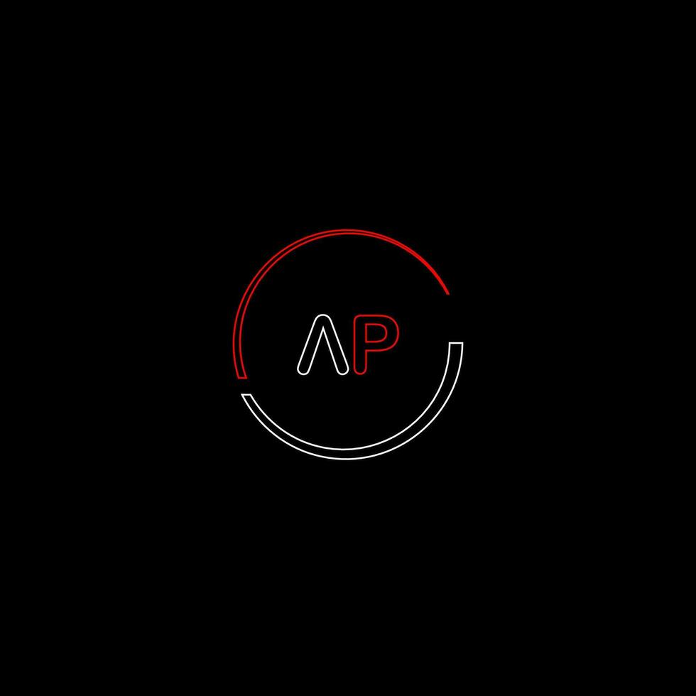 AP creative modern letters logo design template vector