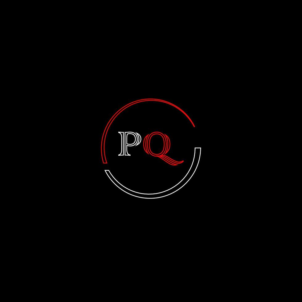 PQ creative modern letters logo design template vector