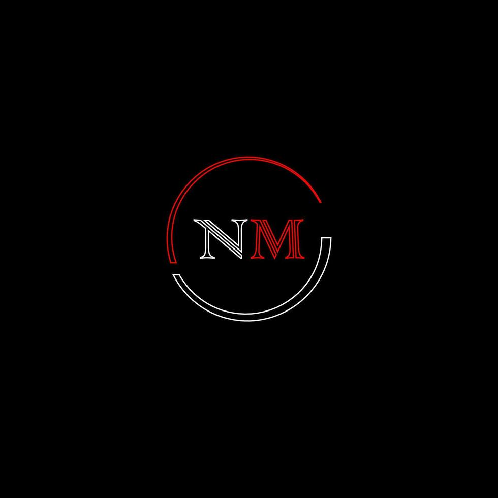 NM creative modern letters logo design template vector