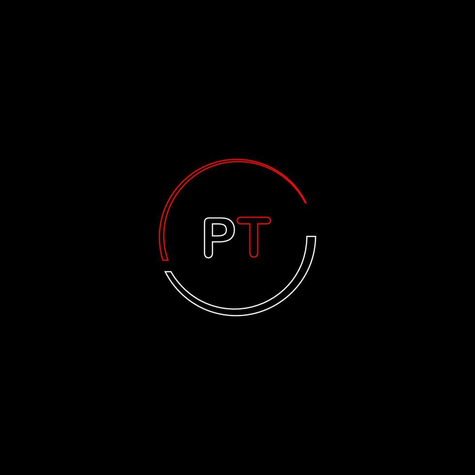 pt creativo moderno letras logo diseño modelo vector