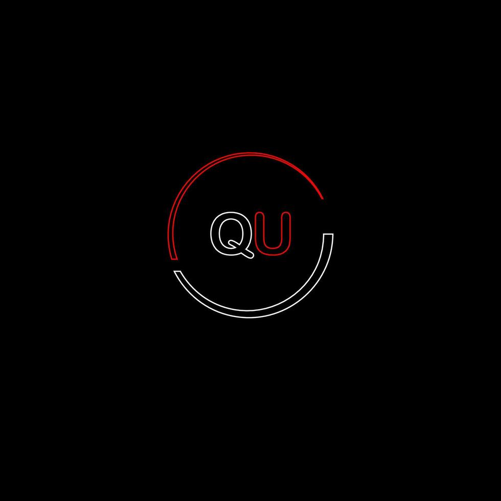 QU creative modern letters logo design template vector