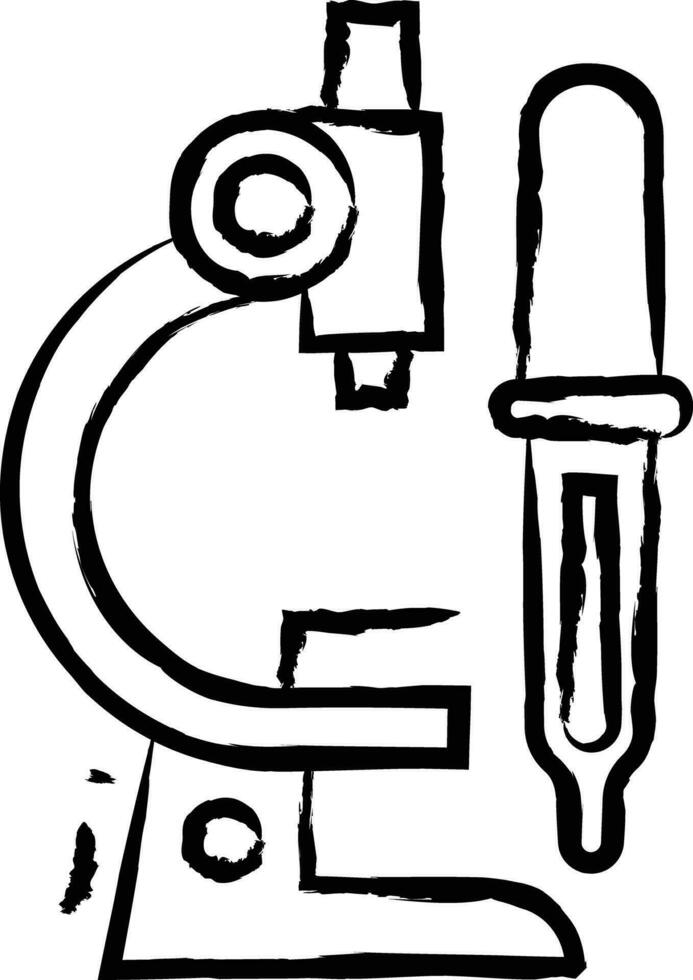 Microscope hand drawn vector illustration