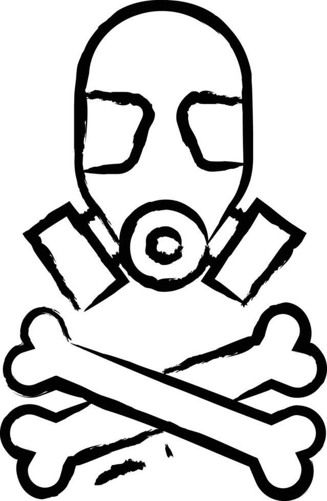 Gas mask hand drawn vector illustration