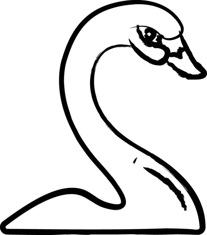 cisne pájaro mano dibujado vector ilustración