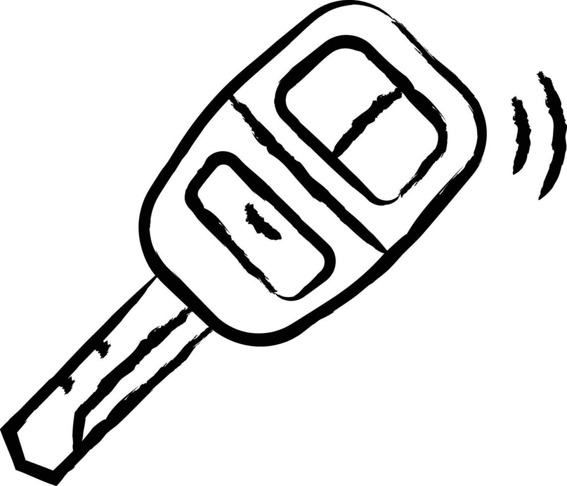 Car key hand drawn vector illustration