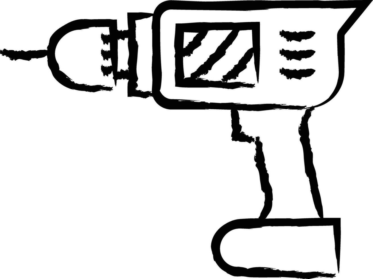 Drill hand drawn vector illustration