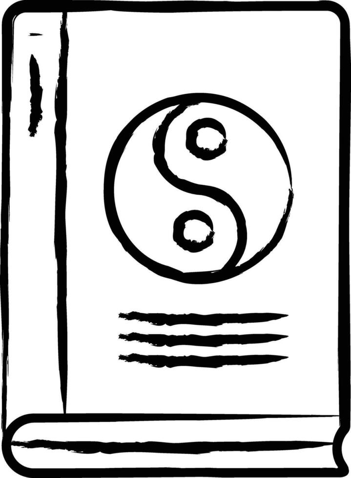 Yin Yang Book hand drawn vector illustration
