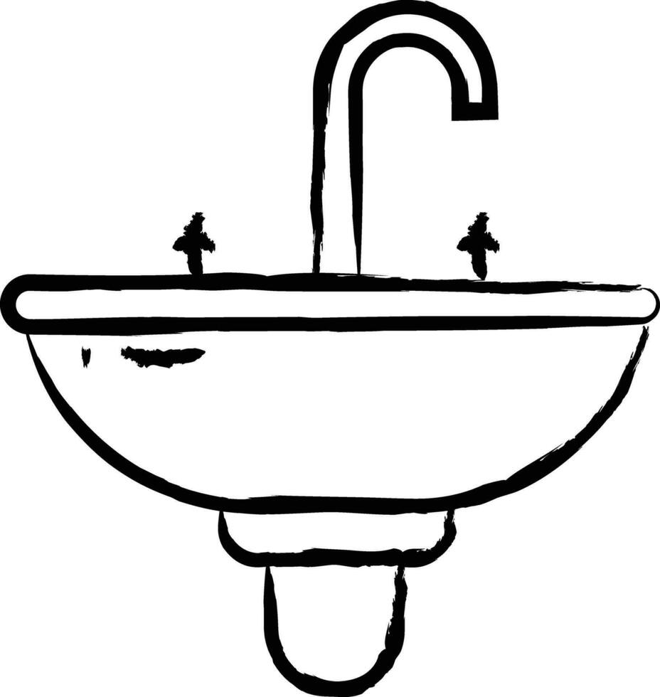 Wash Basin hand drawn vector illustration