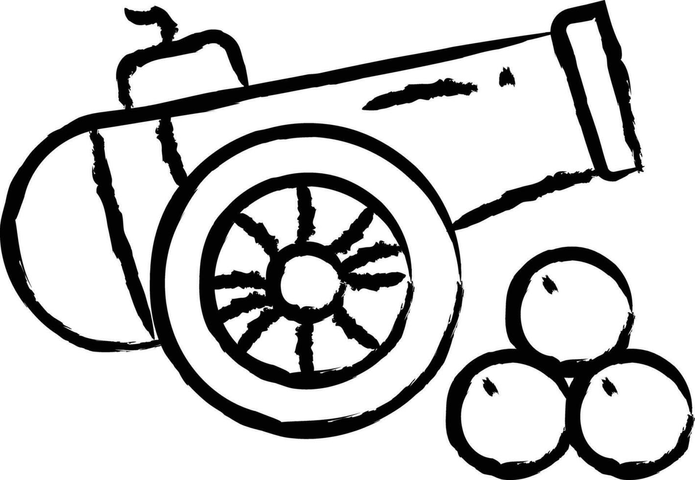 Cannon hand drawn vector illustration