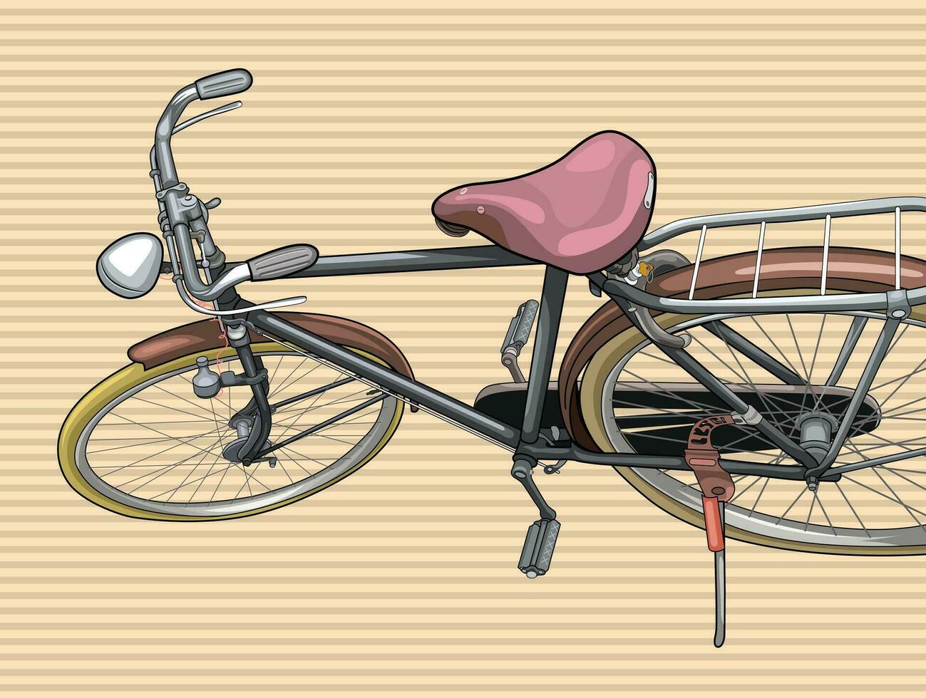 Antique bycicle vector shape suitable for background design.