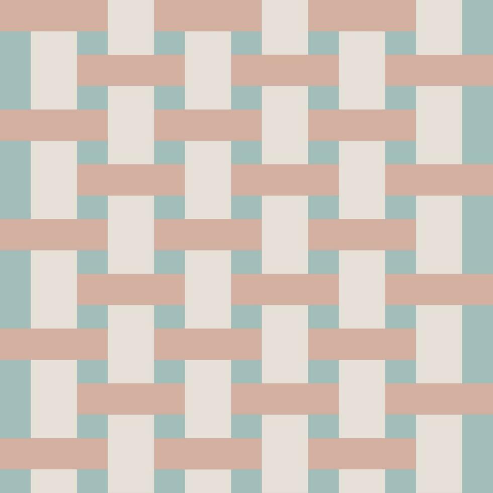 Vector illustration of seamless flat minimal checkered woven pattern in pastel color design for kids.  For wallpaper design, pattern, background, web