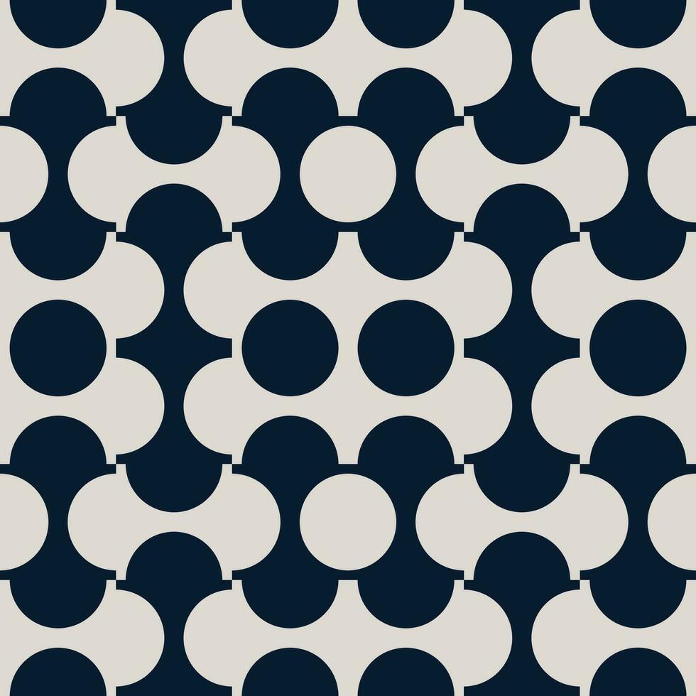 Vector illustration of abstract flat seamless contemporary modern mid-century monochrome geometric semi-circle pattern. For wallpaper design, pattern, background, web, print, card