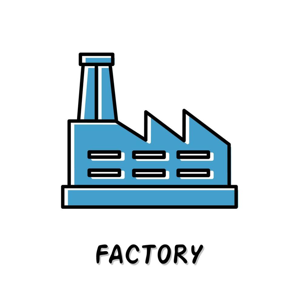 Factory icon illustration. Stock vector. vector