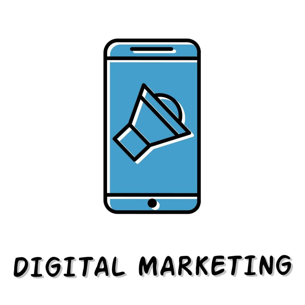 Digital marketing icon illustration. Stock vector. vector