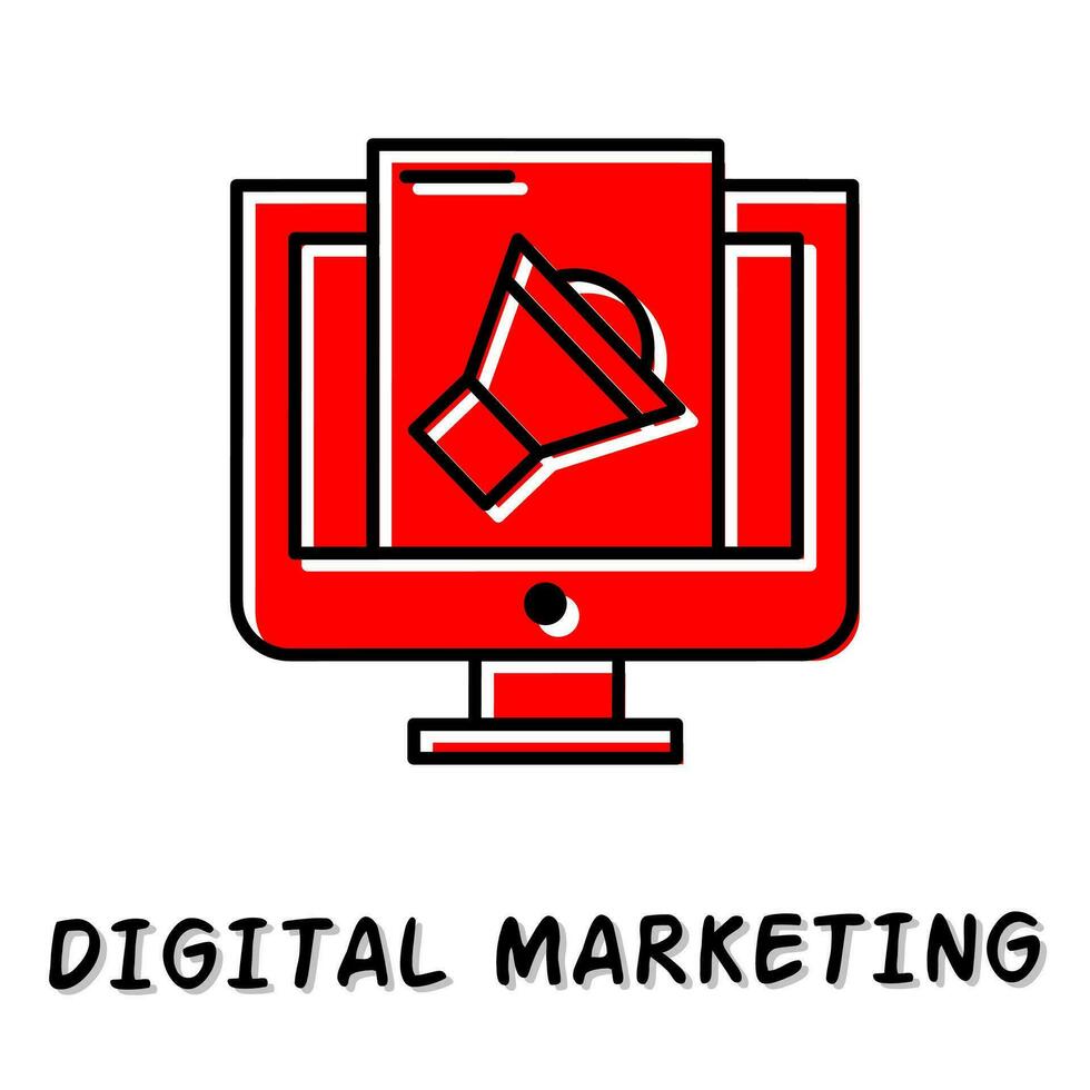 digital márketing icono vector ilustración. valores vector.