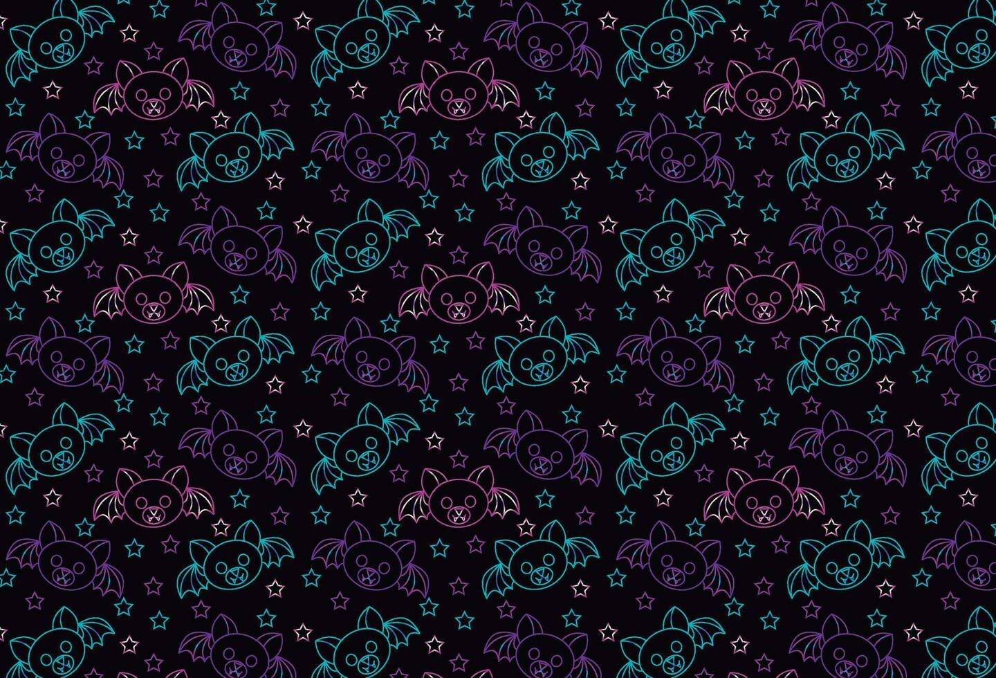 Vibrantly Graded Holographic Bat Pattern for Fabrics, Website Backgrounds, and Wallpaper - Multicolored Futuristic Design, Ideal for Versatile Illustrations and Fashion Applications vector