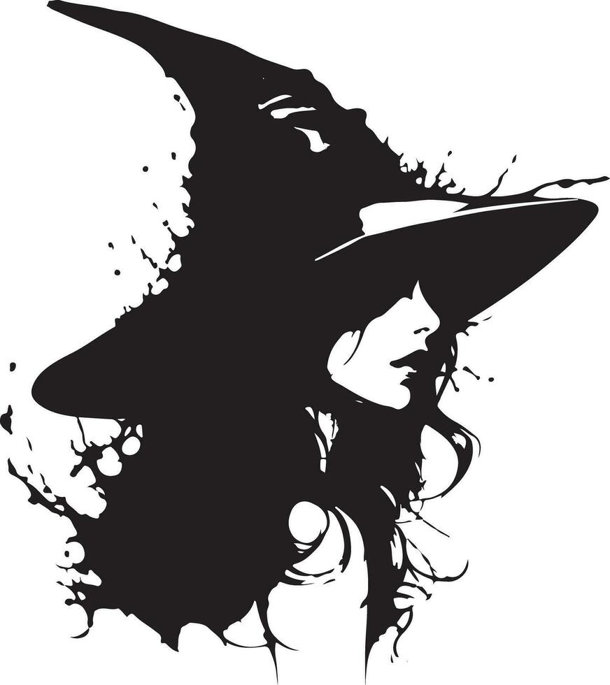 Halloween Black Vector art, Spider, witch , hat, ghost