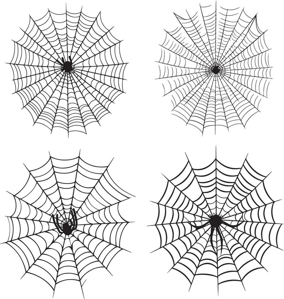 Halloween Black Vector art, Spider, witch , hat, ghost