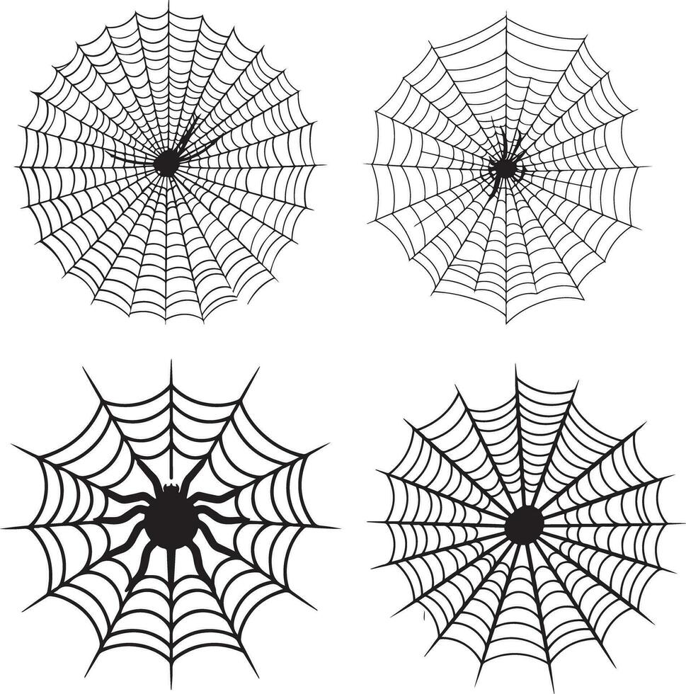 Halloween Black Vector art, Spider, witch , hat, ghost
