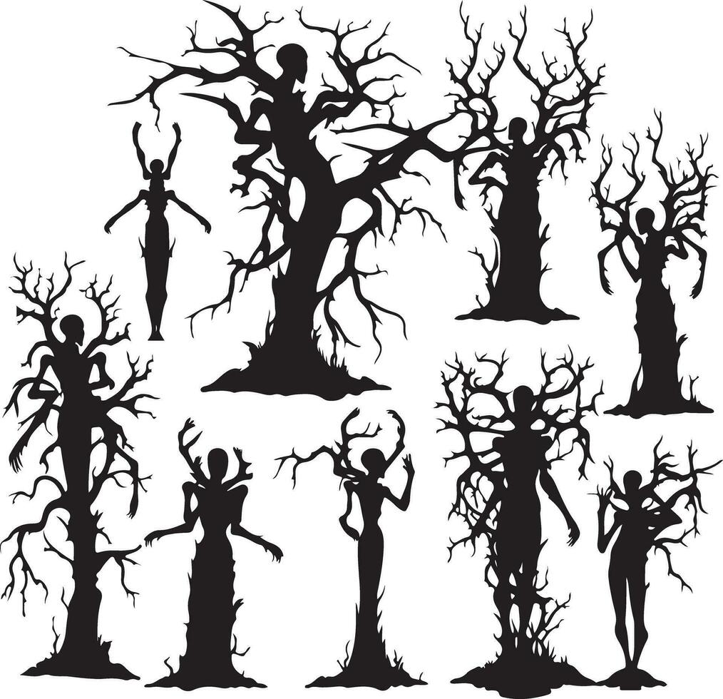 Halloween Black Vector art, Spider, witch , hat, ghost
