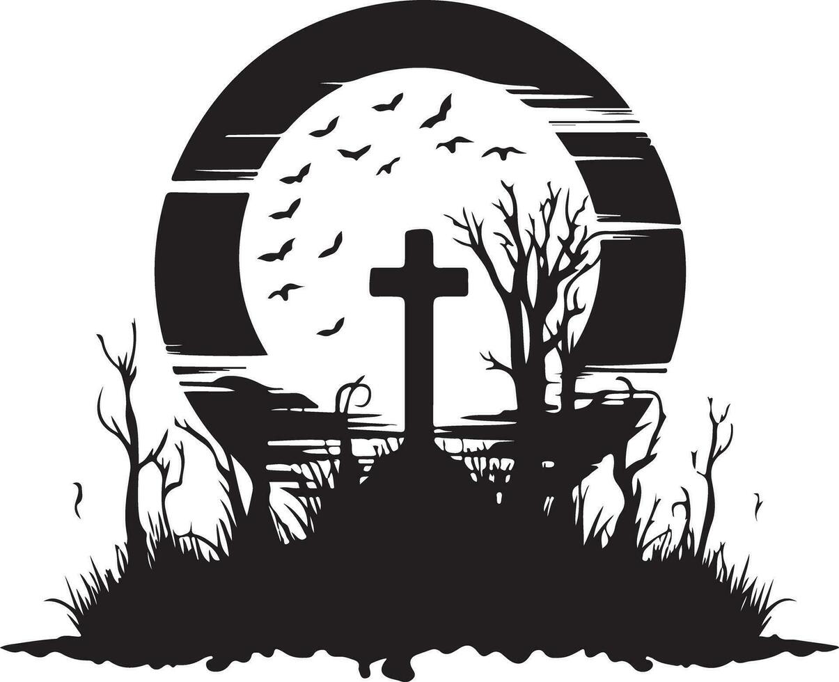 Halloween Black Vector art, Spider, witch , hat, ghost