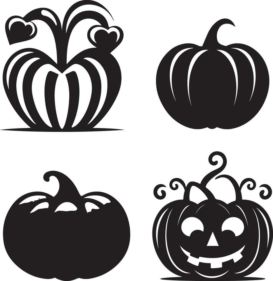 Halloween Black Vector art, Spider, witch , hat, ghost