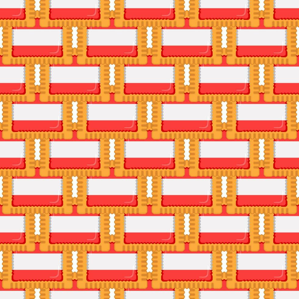 Pattern cookie with flag country Latvia in tasty biscuit vector