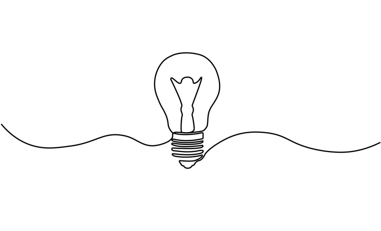 Light bulb continuous line. Vector illustration