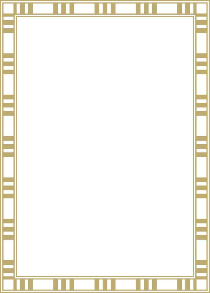 Vector square golden Egyptian ornament. Endless border, ancient Egypt frame