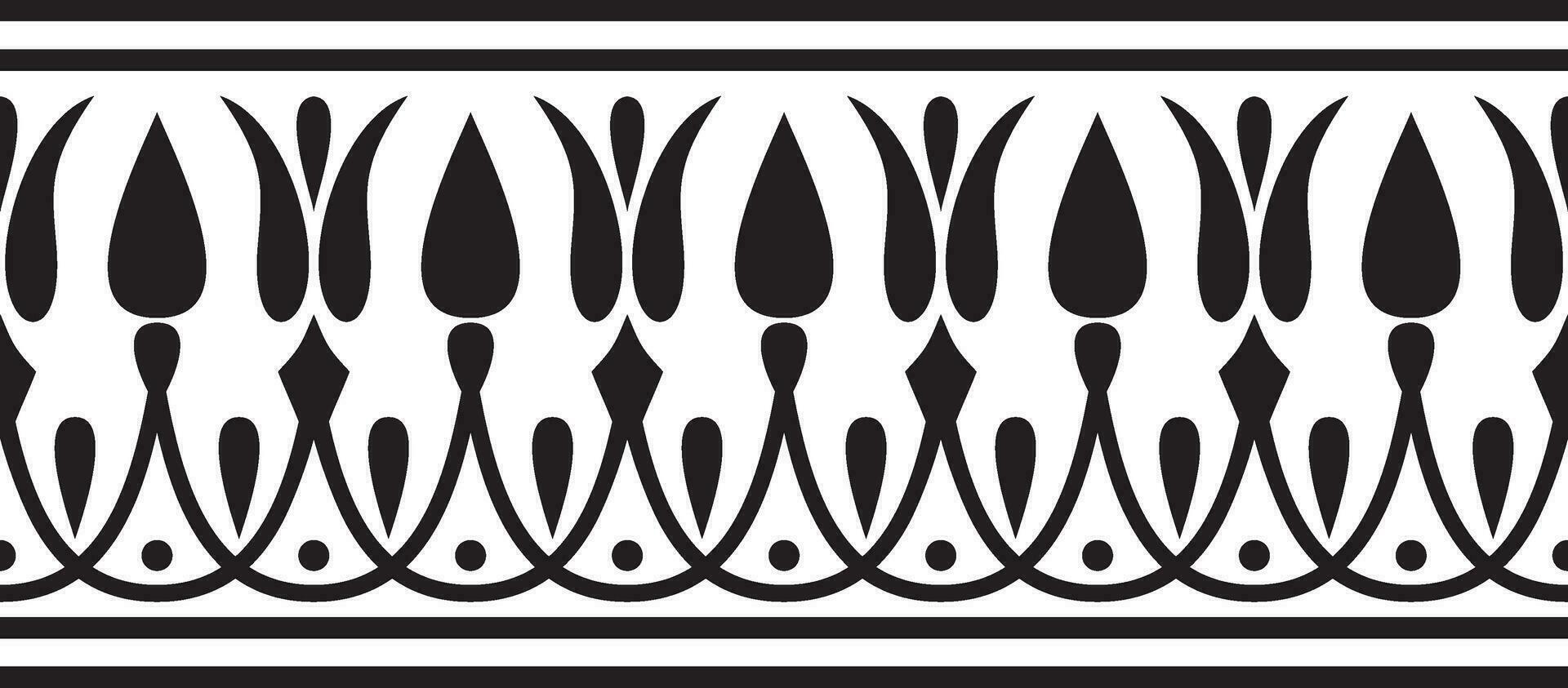 Vector monochrome black seamless classical Greek meander ornament. Pattern of ancient Greece. Border, frame of the Roman Empire