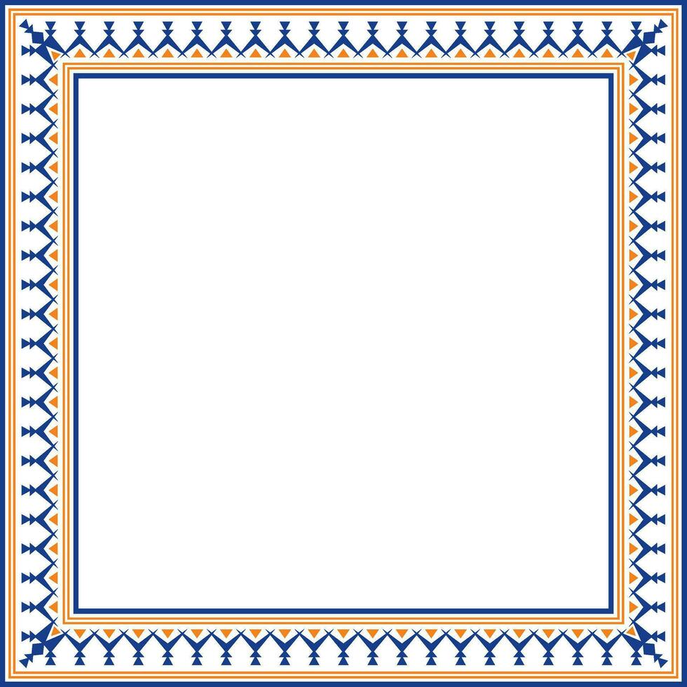 Vector colored square Yakut ornament. Infinite rectangle, border, frame of the northern peoples of the Far East