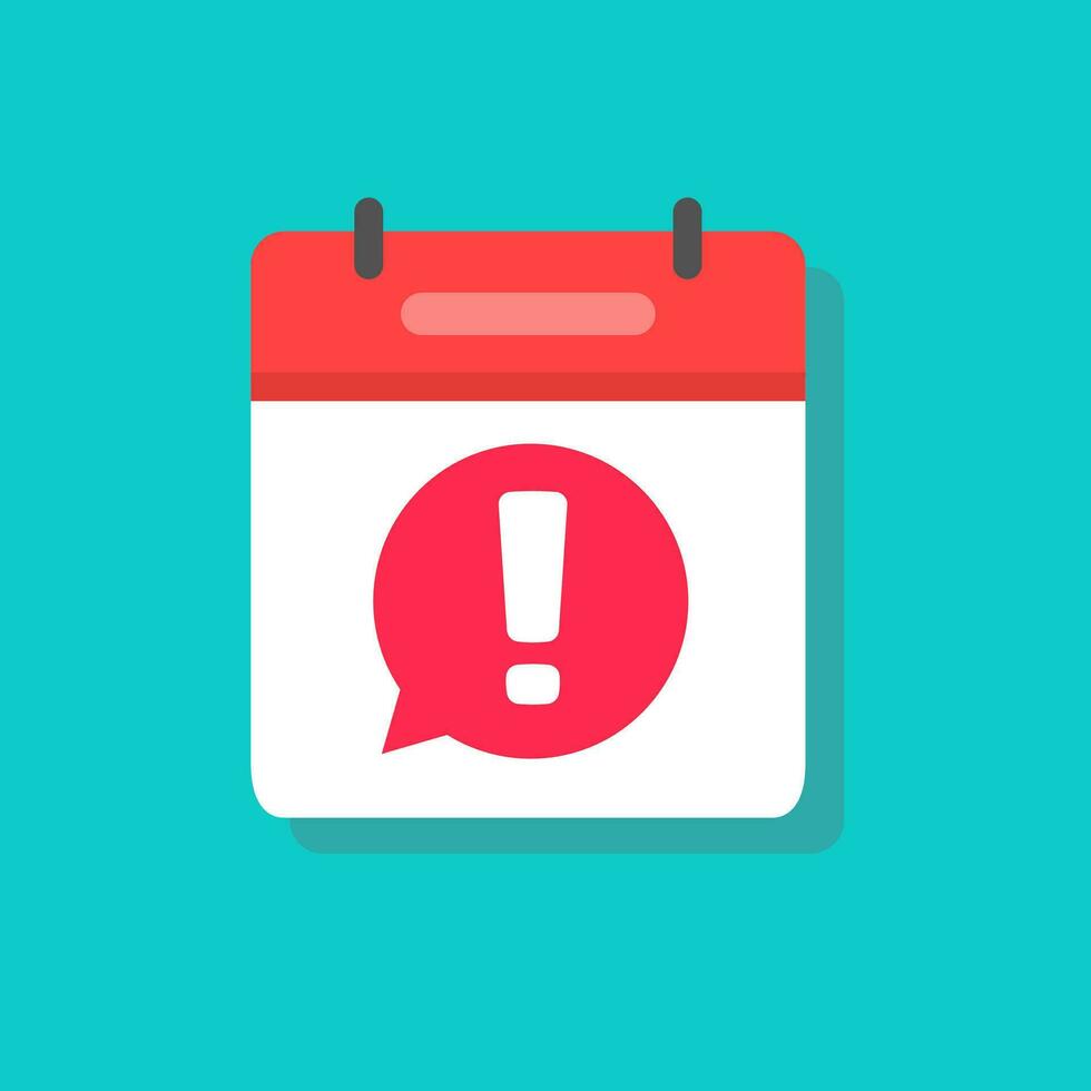 Calendar deadline reminder note vector icon, flat cartoon agenda or scheduled date notification, event or appointment symbol isolated clipart