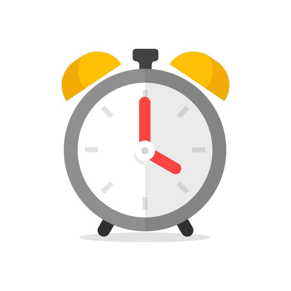 reloj alarma vector icono plano dibujos animados moderno símbolo aislado clipart