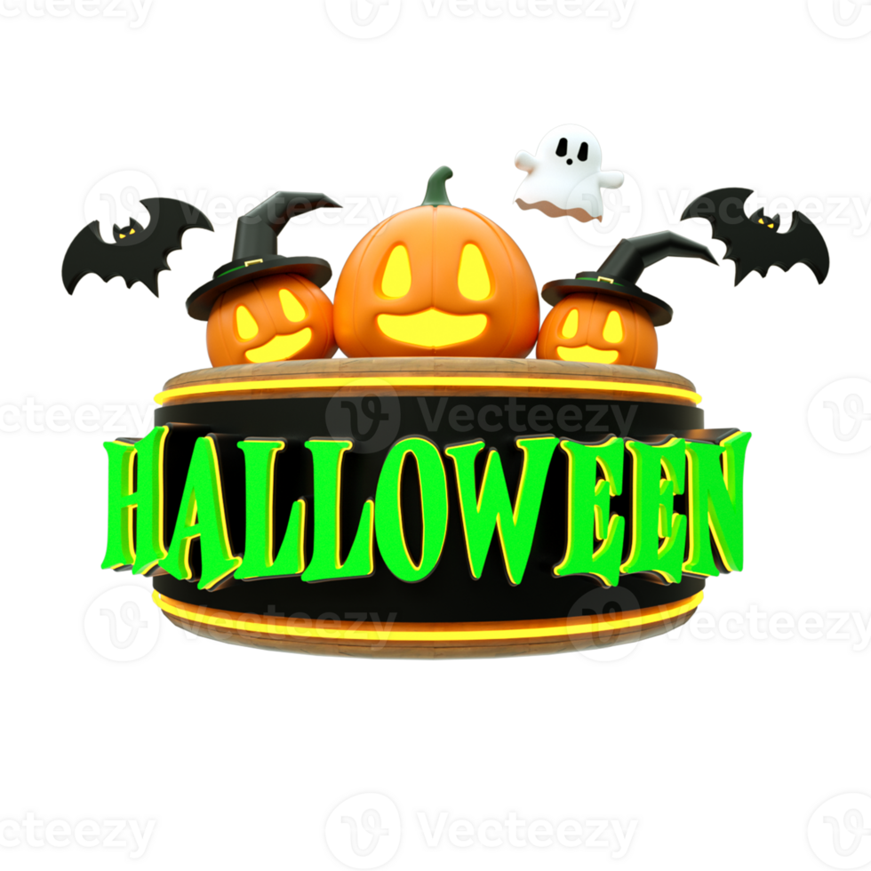 3d render object day halloween png