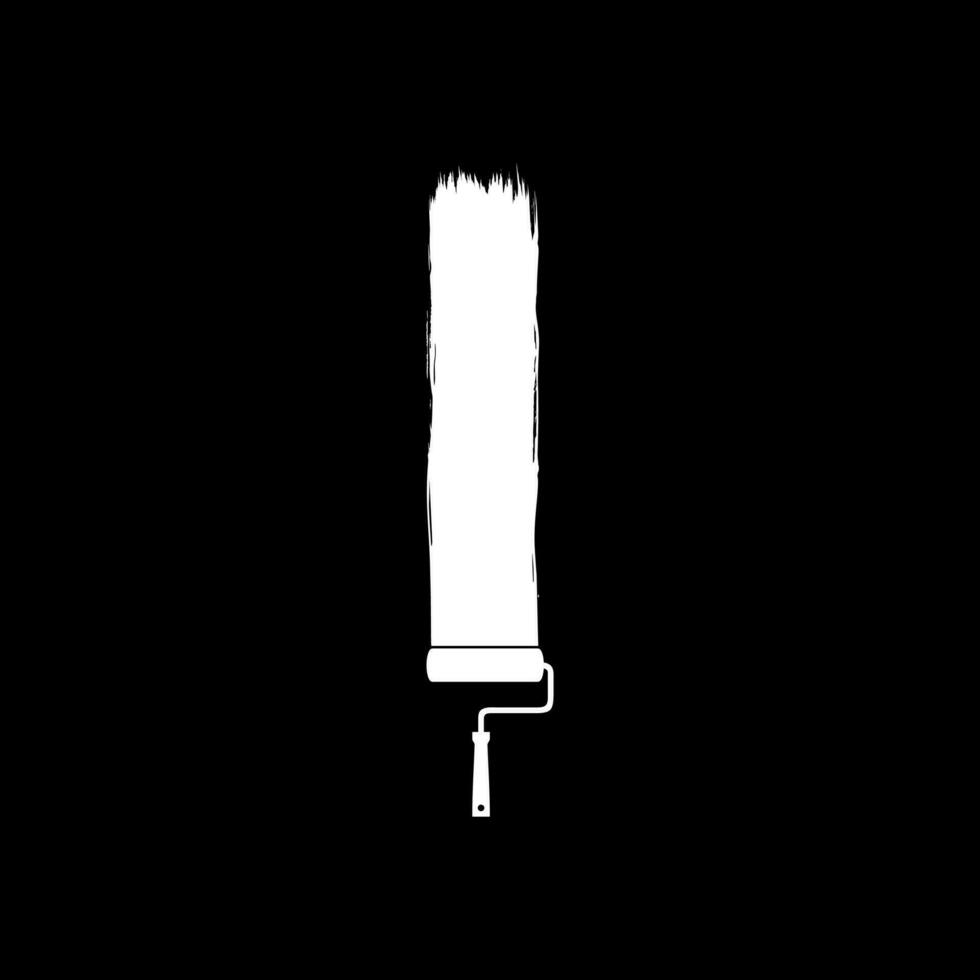 Paint Roller and Brush Stroke Silhouette, can use for template, lay out, background, art illustration,  advertisement space, or graphic design element. Vector Illustration