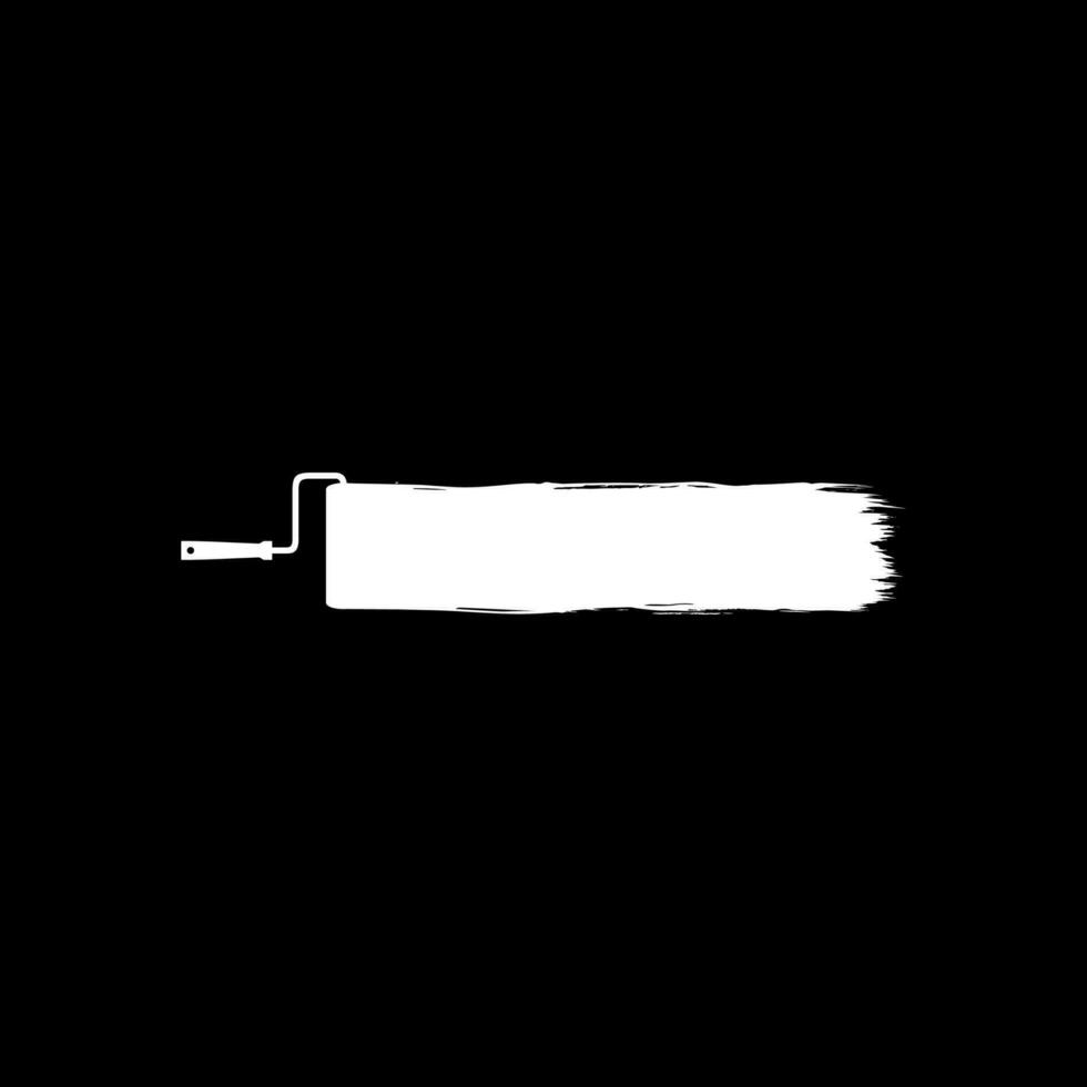 Paint Roller and Brush Stroke Silhouette, can use for template, lay out, background, art illustration,  advertisement space, or graphic design element. Vector Illustration