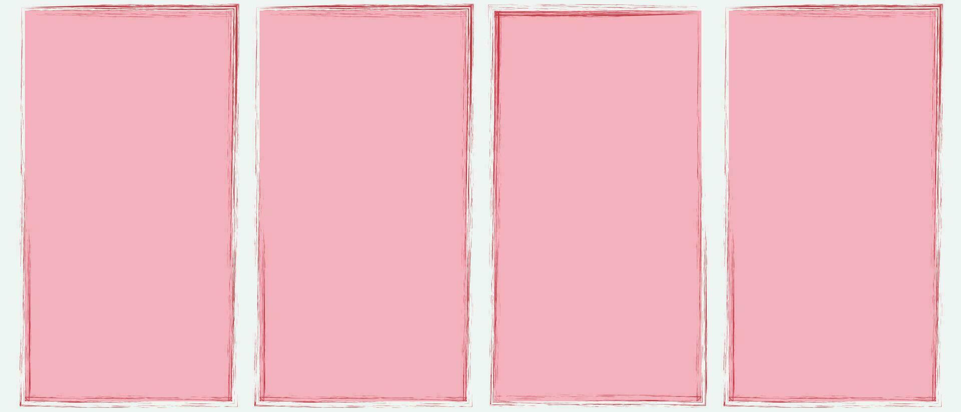 Grunge square and rectangle frames. Ink empty black boxes set. Rectangle borders collections. Rubber square stamp imprint. Vector illustration isolated on white background.