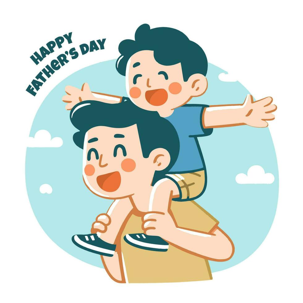 gratis vector plano del padre día ilustración