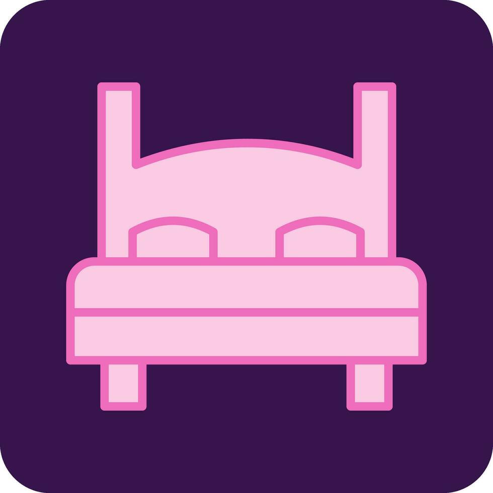 icono de vector de cama doble