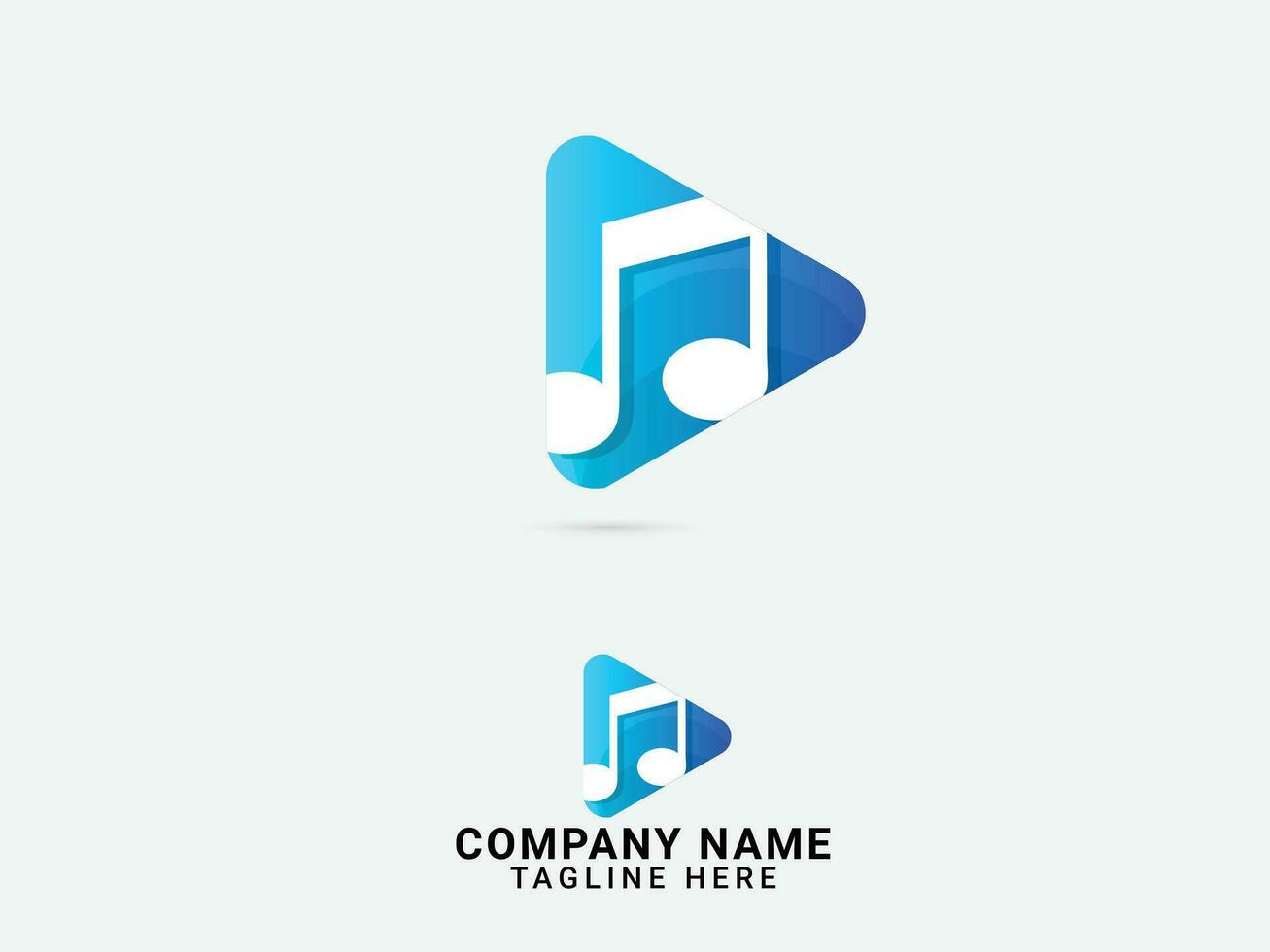 Music player logo design. Song. Play music. Creative design. Headphone. Premium template. Music bottom vector. Blue. Modern vector